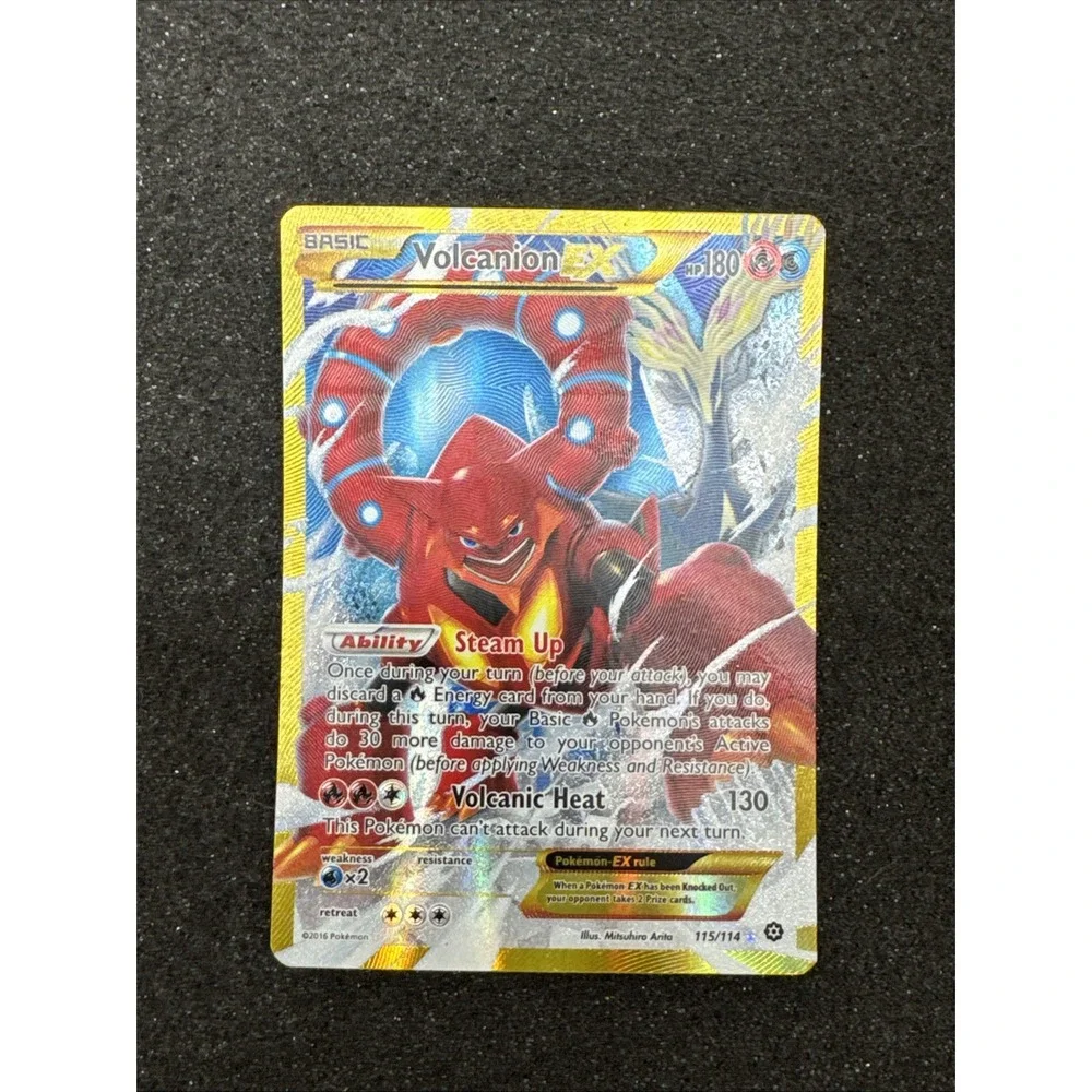 Pokémon TCG Volcanion-EX Steam Siege Holo Card 115/114 Secret Ultra Rare - MP